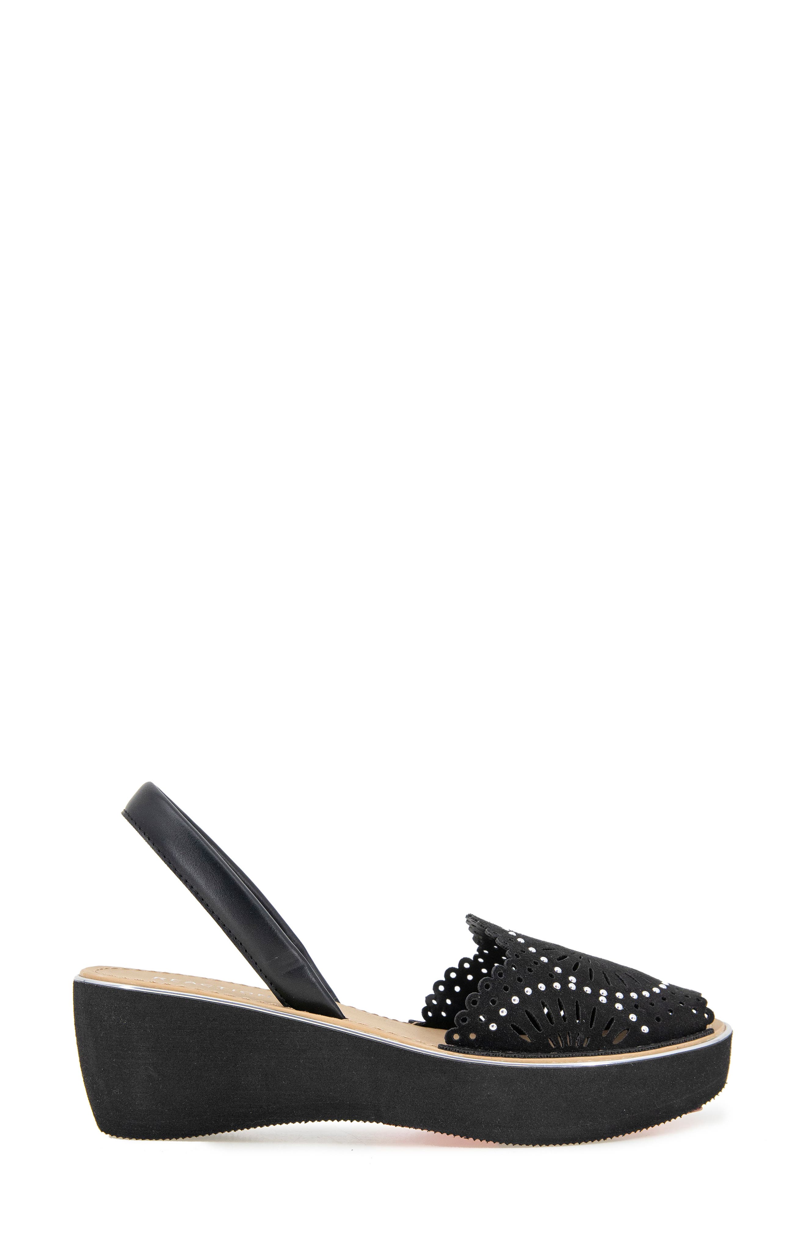 Kenneth Cole Reaction Fine Glass Foil Laser Wedge Sandal, Alternate, color, 