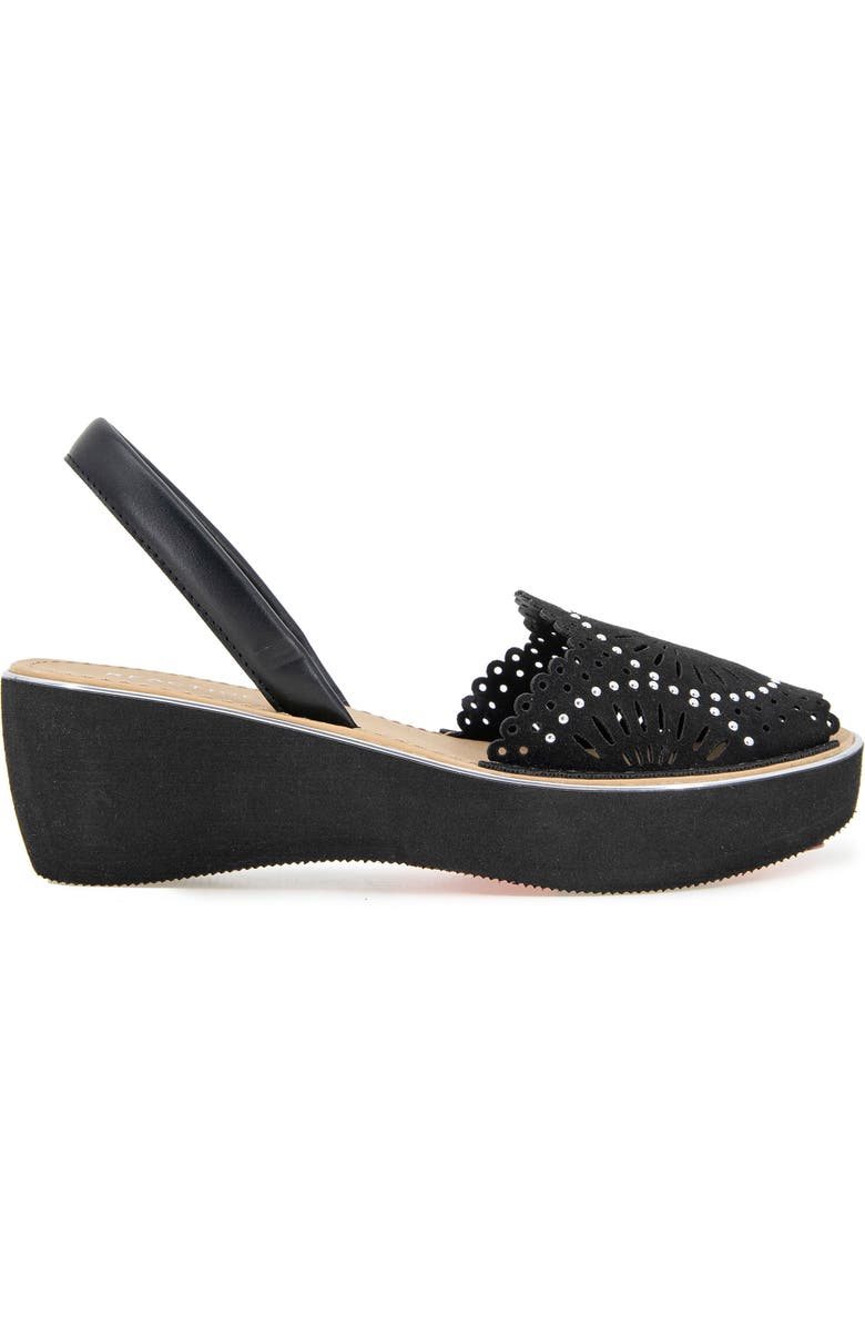 Kenneth Cole Reaction Fine Glass Foil Laser Wedge Sandal, Alternate, color,