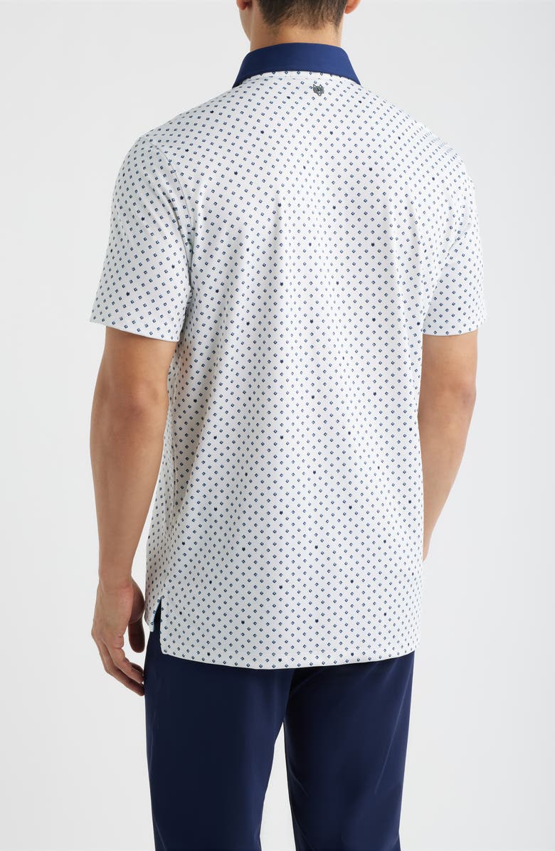 Greyson G Squared Neat Logo Print Performance Golf Polo, Alternate, color, Arctic