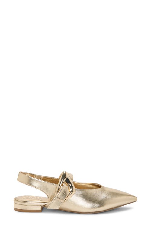Vince Camuto Amoret Pointed Toe Slingback Flat In Gold