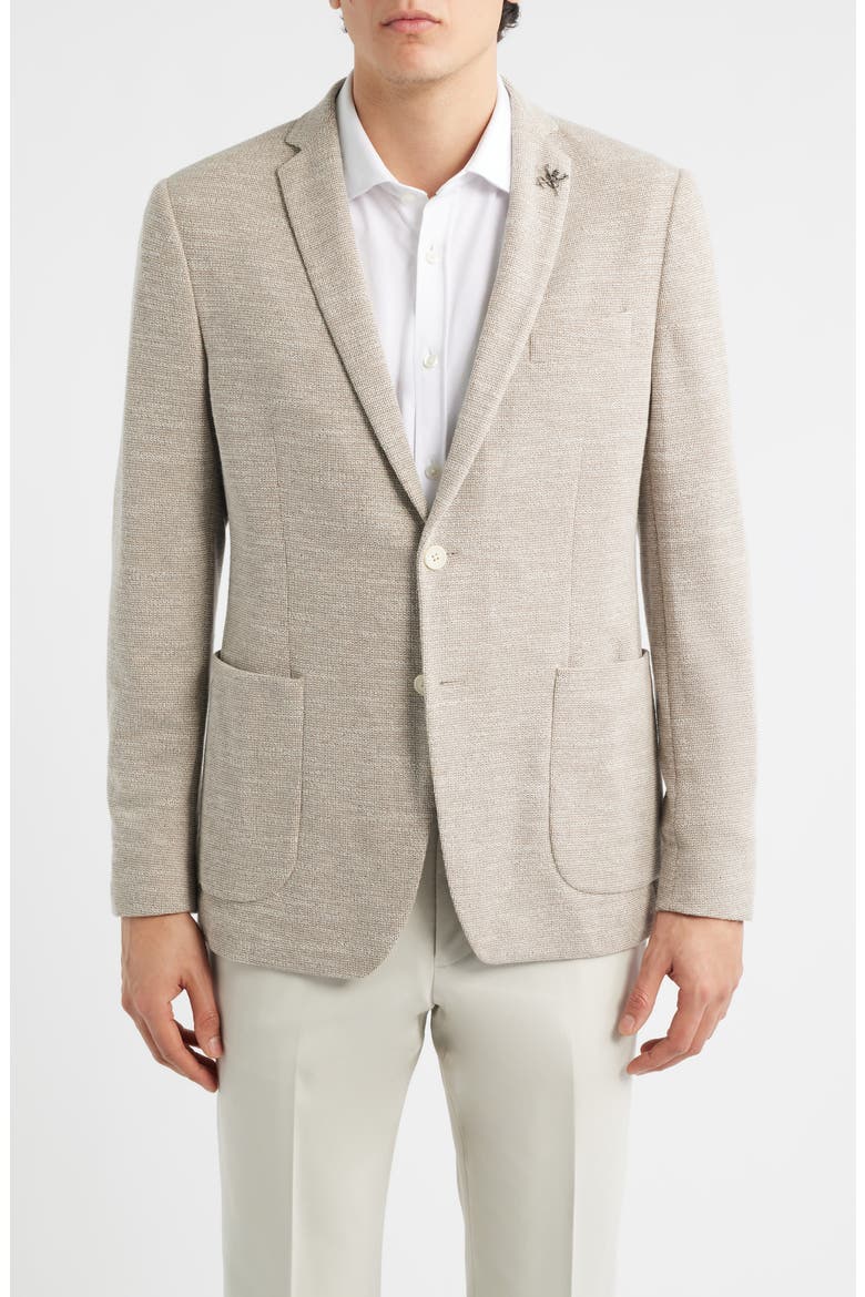 Varick Slim Fit Tan Knit Sport Coat, Main, color, OATMEAL