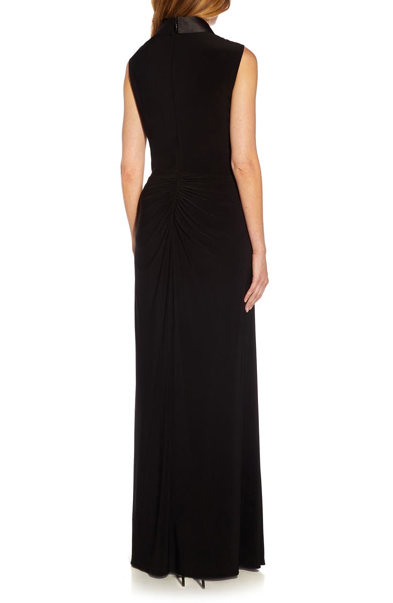Adrianna Papell Tuxedo Matte Jersey Gown, Alternate, color,