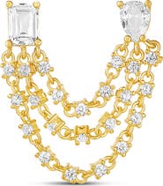 SHYMI 2-Stone Single Layered Chain Earring