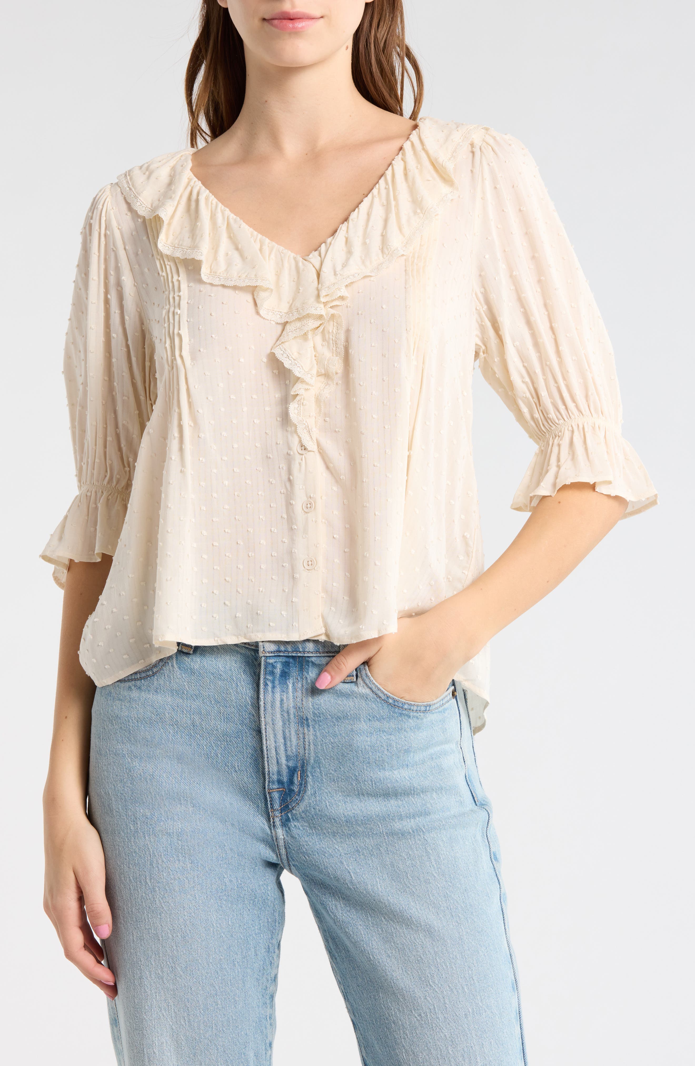 Ruffle Clip Dot Top - image 5
