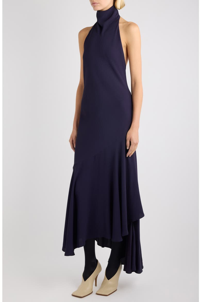 Asymmetric Halter Dress, Alternate, color, AUBERGINE
