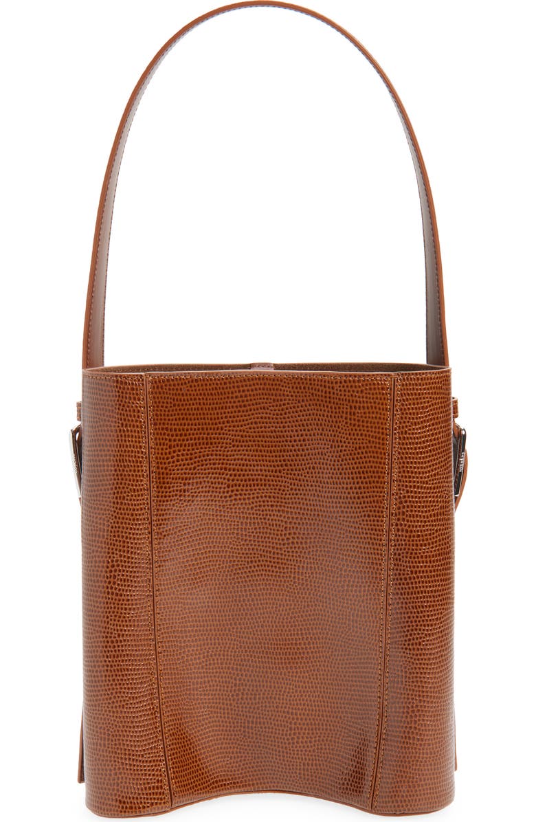 Coperni Ergonomic Lizard Print Leather Bucket Bag, Alternate, color, Brown Camel