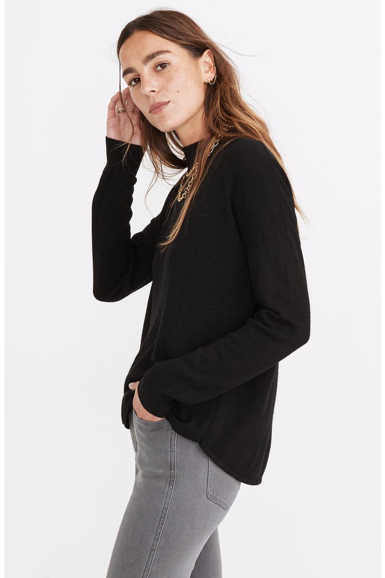 Ashbury Mock Neck Sweater, Alternate, color, TRUE BLACK