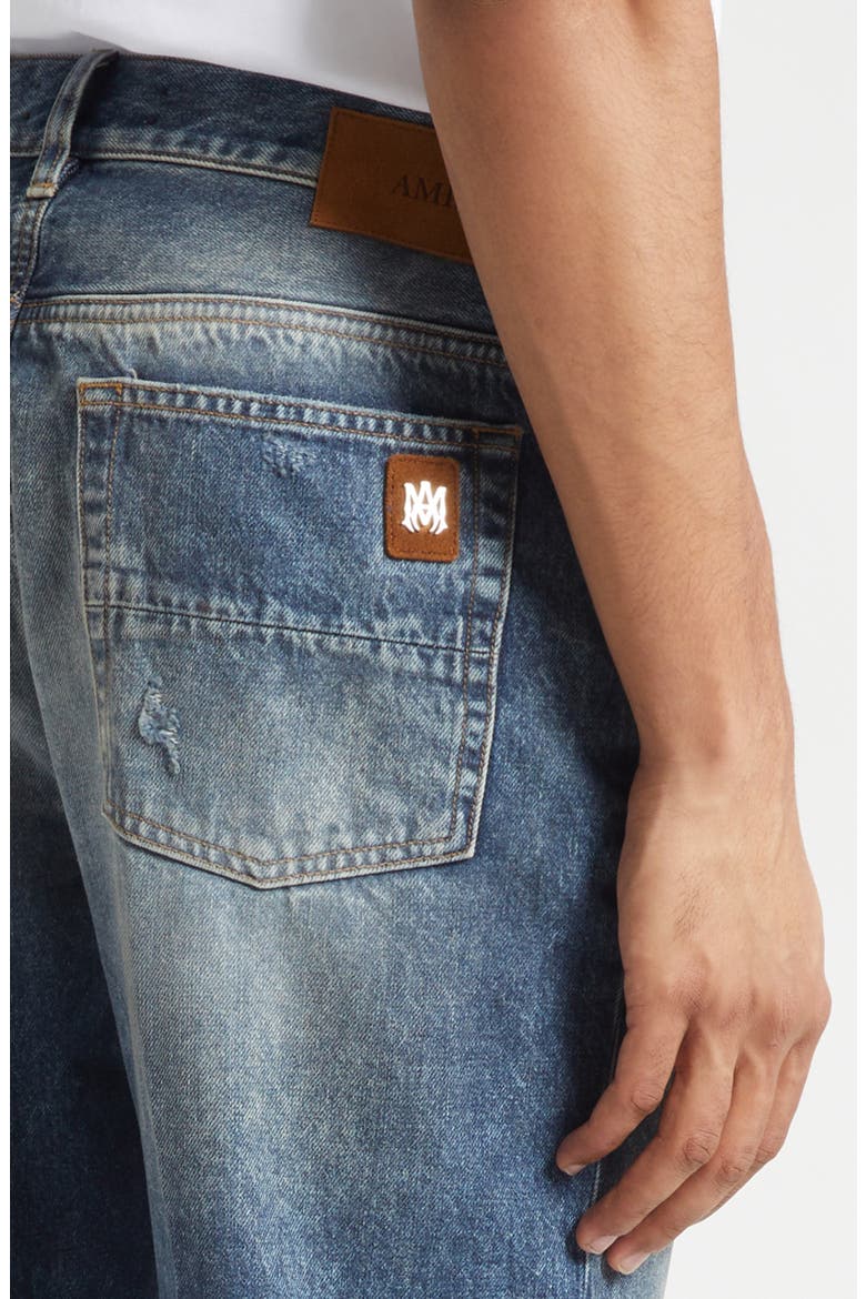 Slashed Straight Leg Jeans, Alternate, color, DENIM LAPIS
