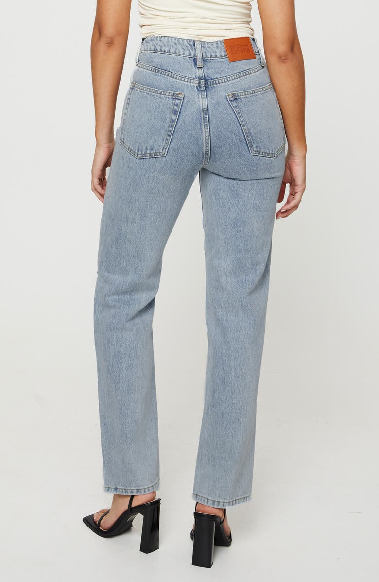 Princess Polly Holland Ripped High Waist Straight Leg Jeans, Alternate, color, Blue