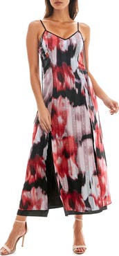 Socialite Metallic Clip Dot Chiffon Maxi Dress