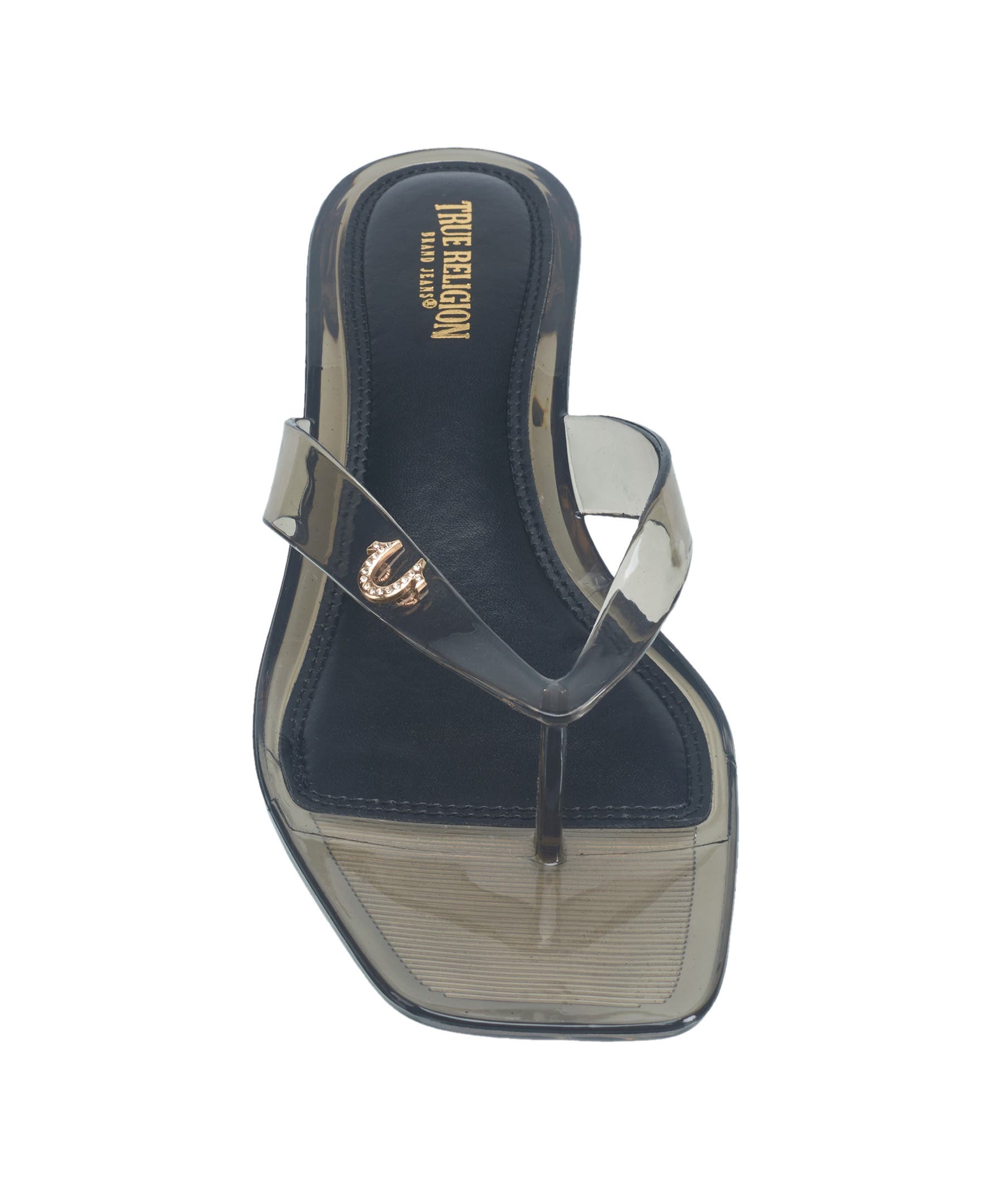 True Religion Jelly Thong Strap Heel, Alternate, color, Black