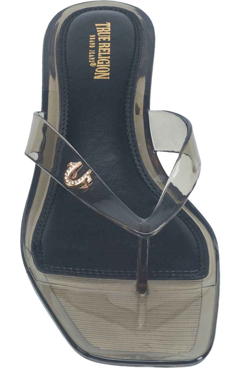 True Religion Jelly Thong Strap Heel, Alternate, color, Black