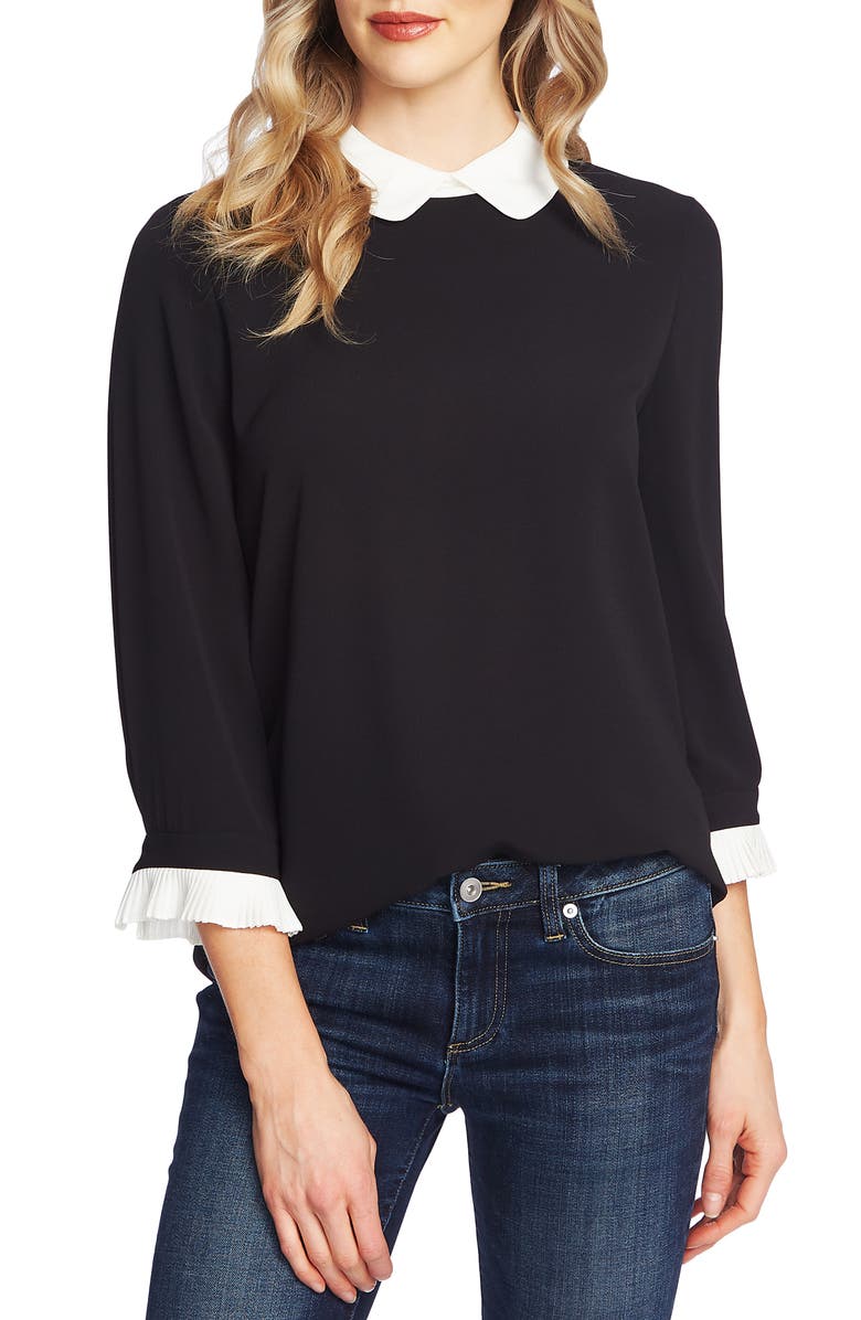 CeCe Peter Pan Collar Top, Main, color, 