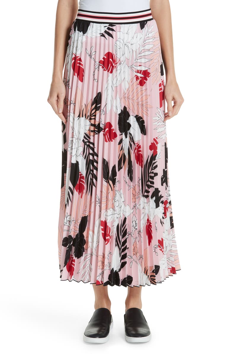 Fuzzi Print Pleat Maxi Skirt, Main, color, 
