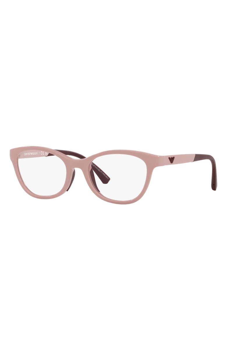 Emporio Armani Kids' 46mm Cat Eye Optical Glasses, Alternate, color, Shiny Pink / Demo Lens