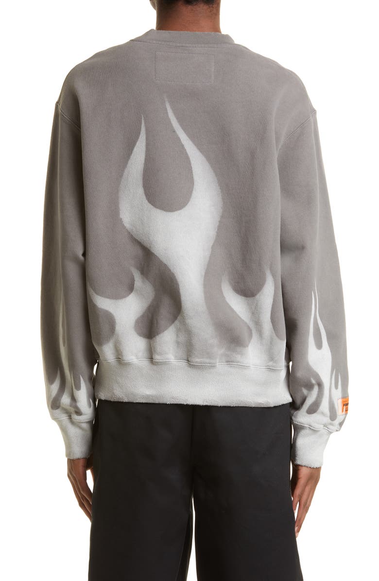 Heron Preston Heron Law Flames Graphic Sweatshirt, Alternate, color,
