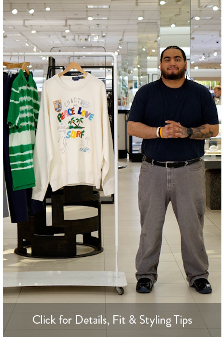Vintage Fit Peace Love Surf Embroidered Sweatshirt video