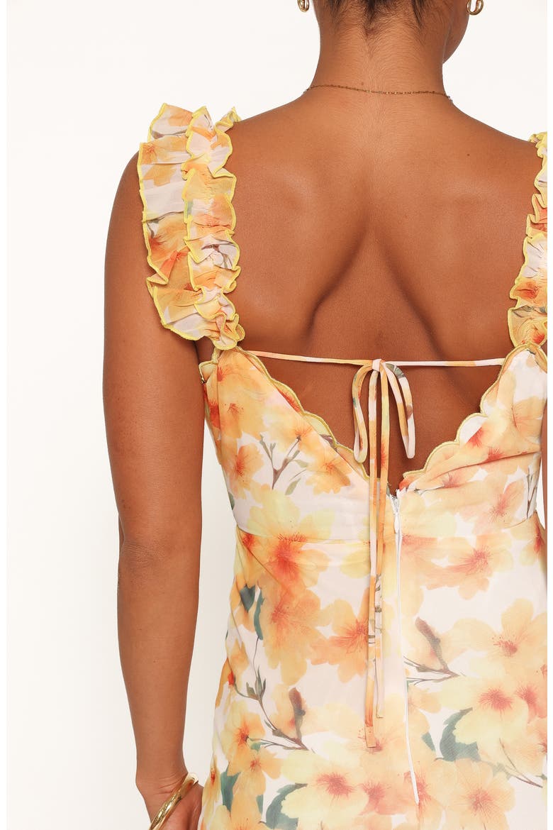 Jean Scallop Maxi Dress, Alternate, color, YELLOW FLORAL