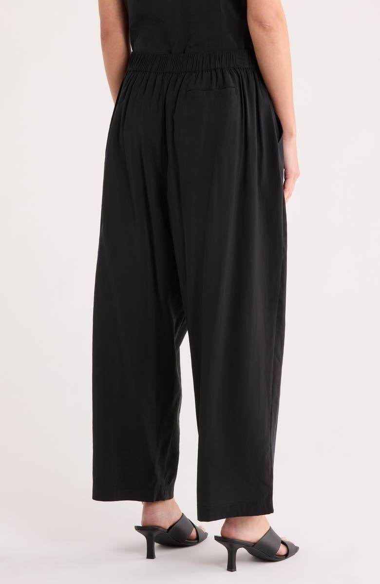 NORDSTROM RACK Elastic Waist Barrel Leg Pants, Alternate, color, Black
