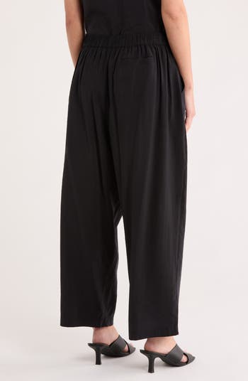 Elastic Waist Barrel Leg Pants
