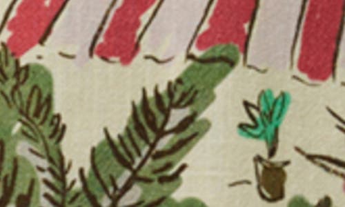 Les Deux Lukas Dancing Print Cotton Camp Shirt In Green