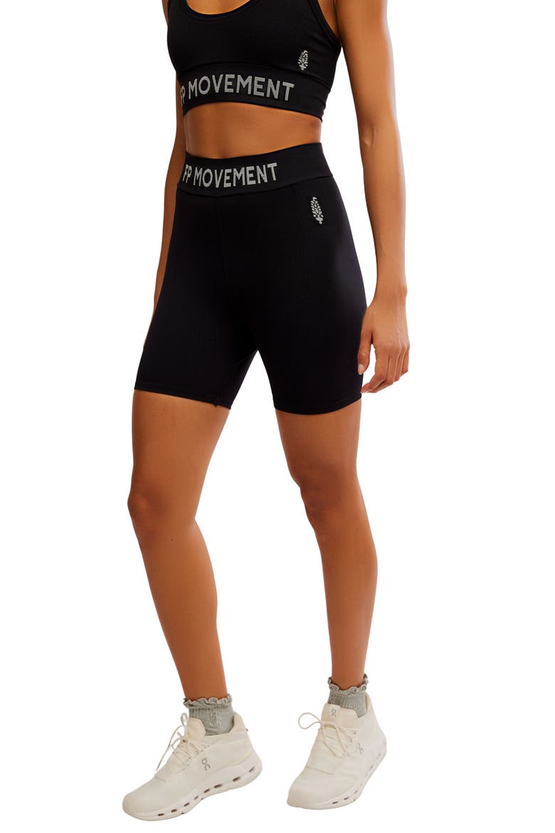 FP Movement Long Haul Bike Shorts, Alternate, color, BLACK