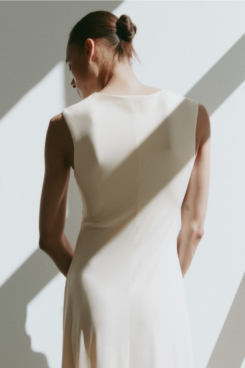 Asymmetric Twist-detail Dress, Alternate, color, Light beige