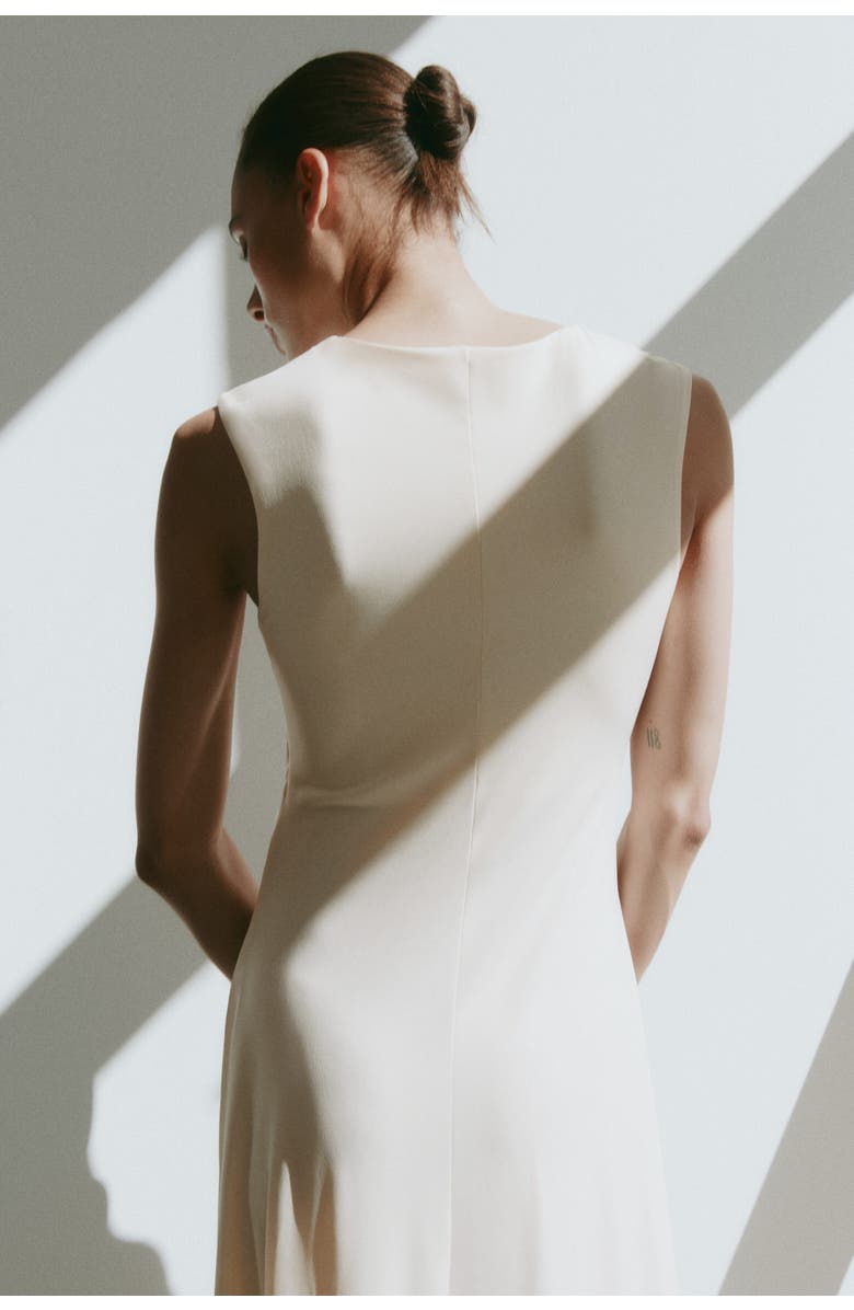 H&M Asymmetric Twist-detail Dress, Alternate, color, Light Beige