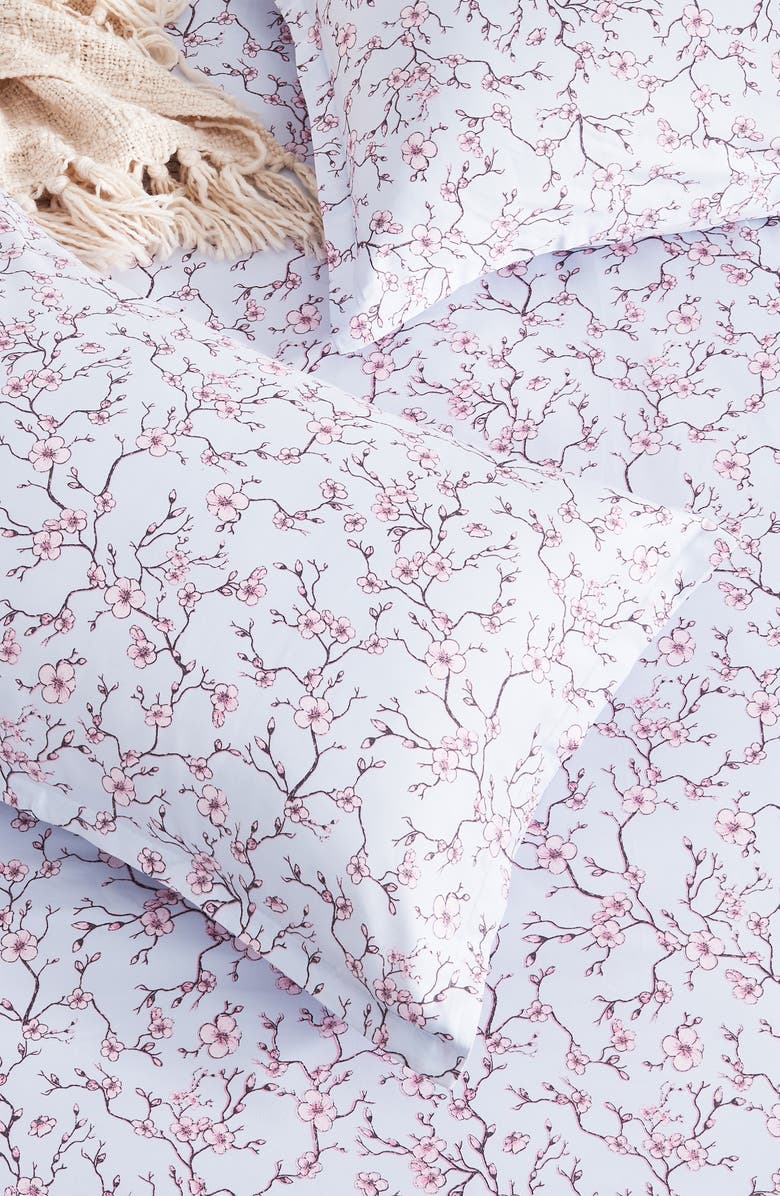 MELANGE HOME Kyoto 400 Thread Count Cotton Duvet Set, Alternate, color, Blue