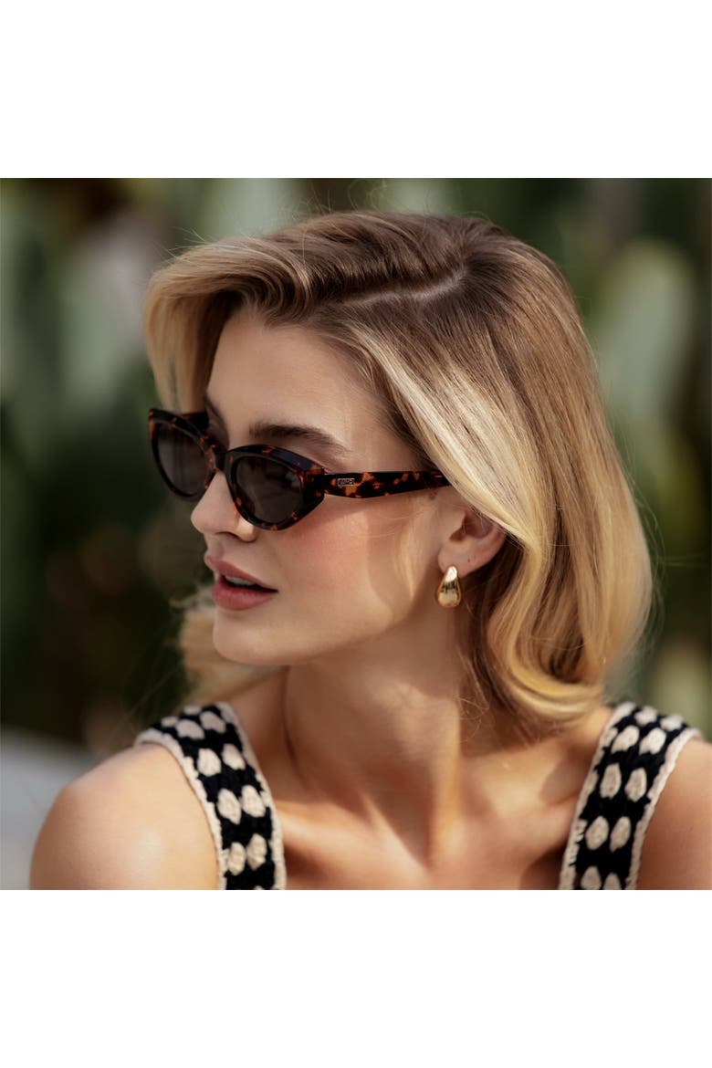 Loretta - 53mm Modern Cat-Eye Sunglasses, Alternate, color, Ember Tortoise