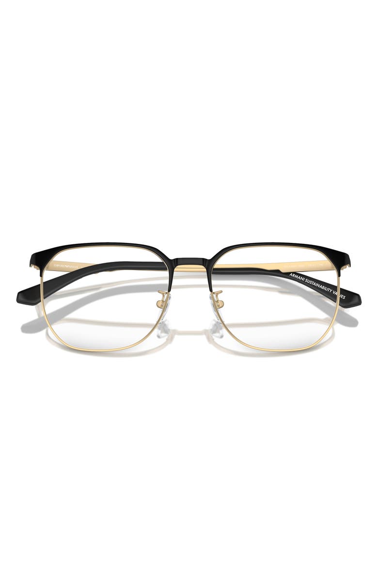 Emporio Armani 54mm Phantos Optical Glasses, Alternate, color, Gold / Black / Demo Lens