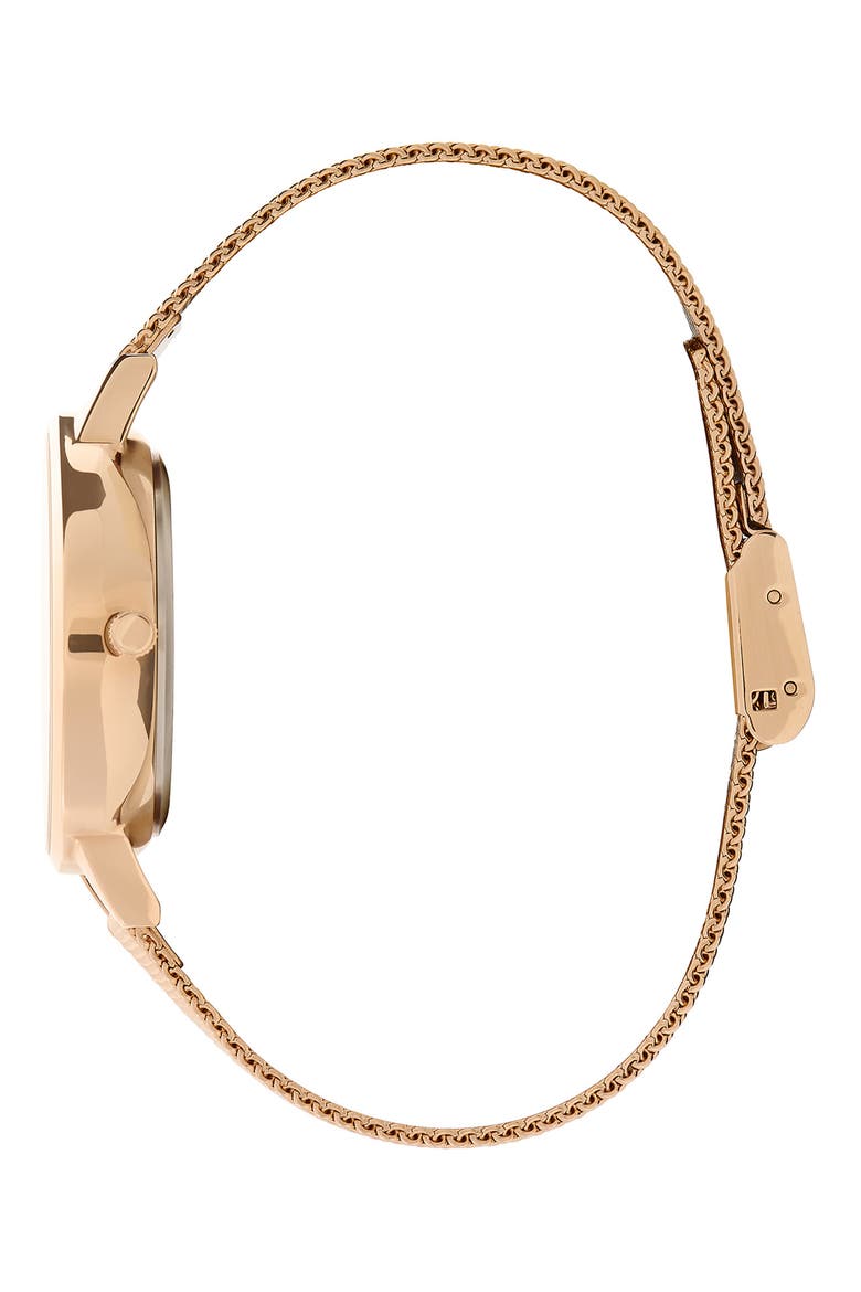 Multifunction Mesh Strap Watch, 34mm, Alternate, color, CARNATION GOLD