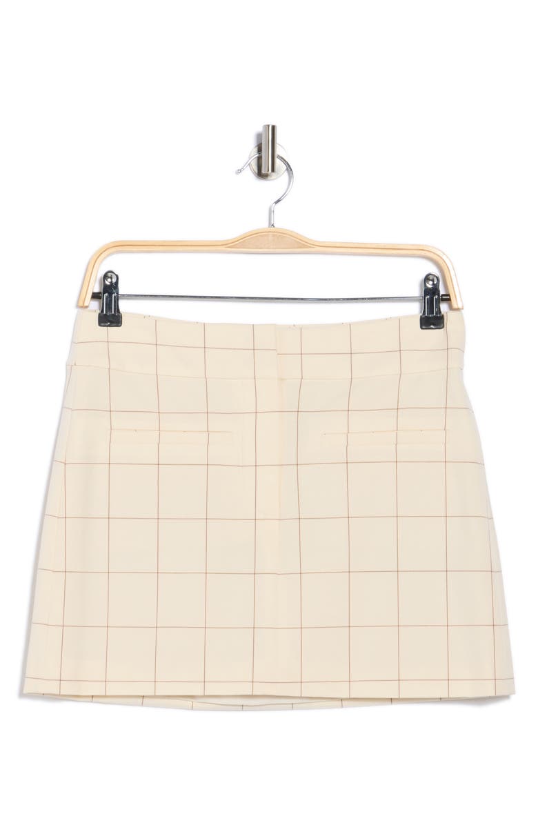 Veronica Beard Elara Windowpane Miniskirt, Alternate, color, Ecru/ Deep Ochre