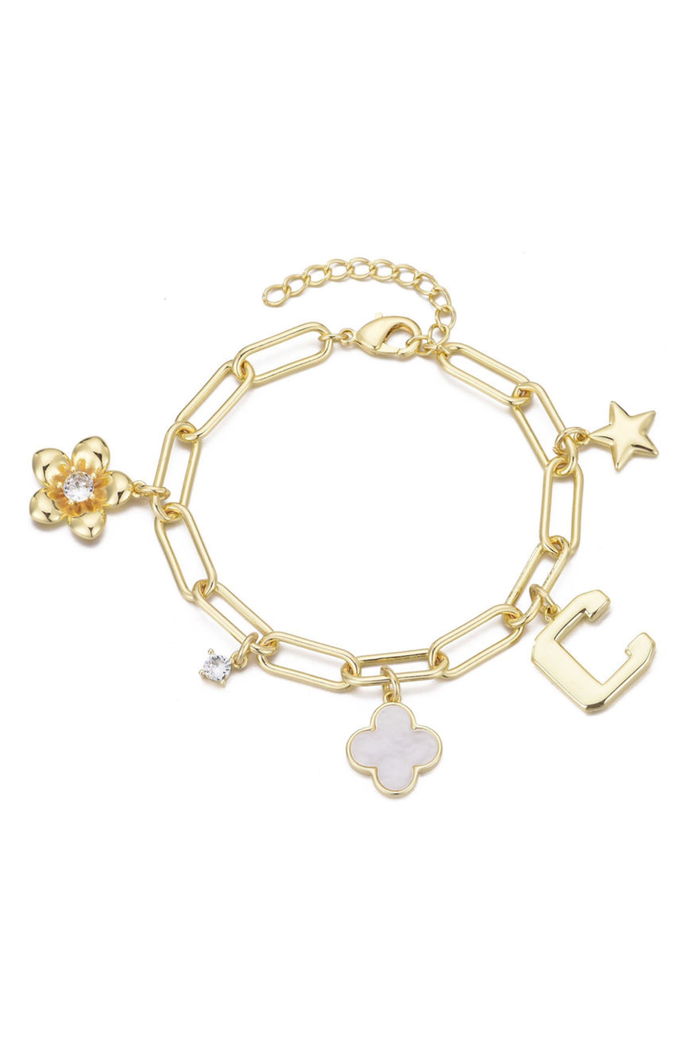 Adornia Initial Charm Bracelet