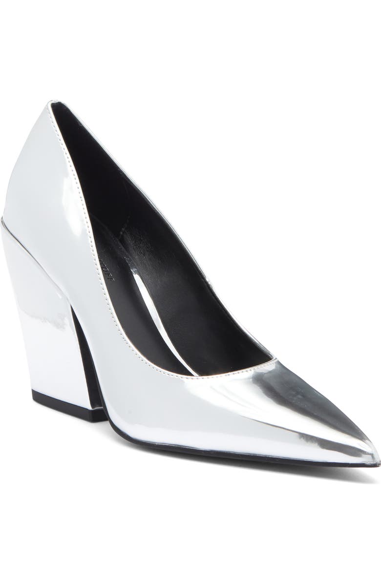 Rebecca Minkoff West Pointed Toe Pump, Main, color, Silver
