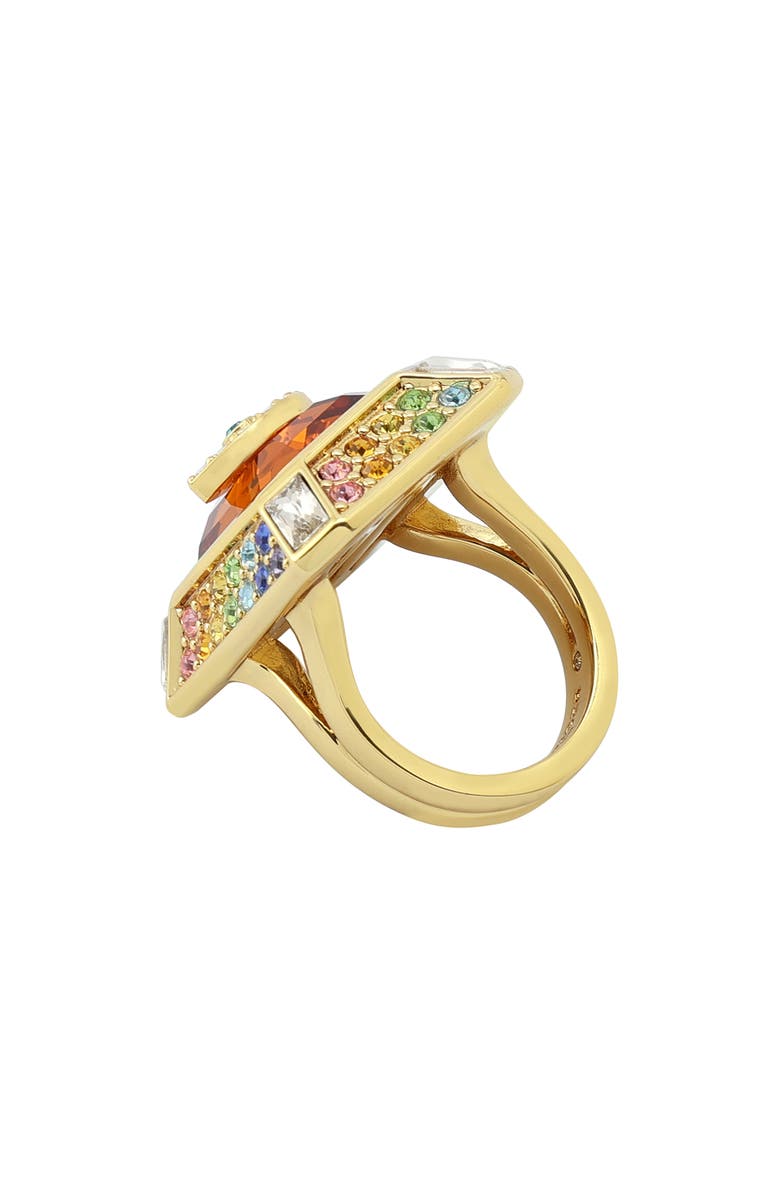 Kurt Geiger London Pavé Evil Eye Cocktail Ring, Alternate, color, Orange
