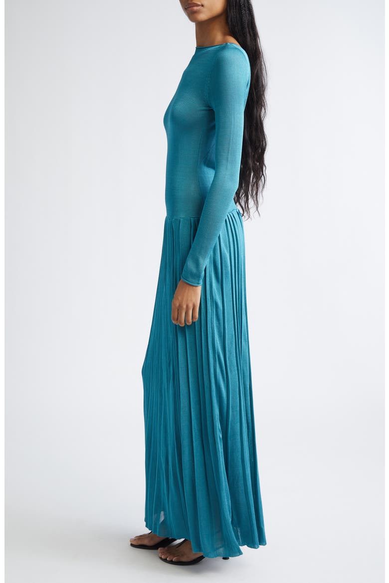 Kingsley Pleated Long Sleeve Column Dress, Alternate, color, TATUM