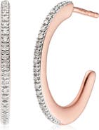 Monica Vinader Fiji Skinny Hoop Diamond Earrings