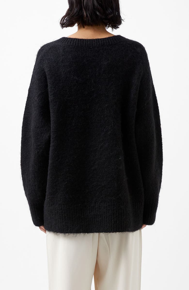 French Connection Oversize V-Neck Sweater, Alternate, color, Black