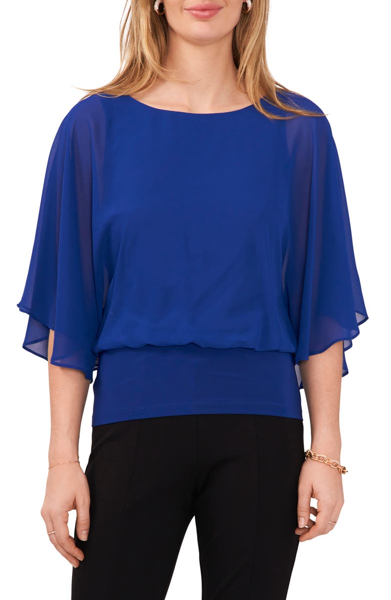 Chaus Flutter Sleeve Blouson Top, Main, color,