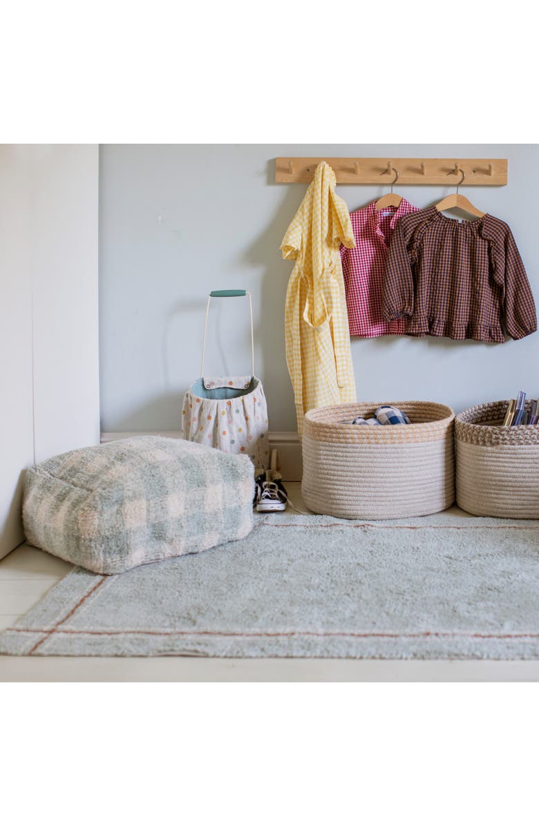 Lorena Canals Pouf Vichy, Alternate, color, Natural, Blue Sage