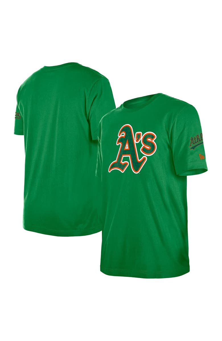 New Era Men's New Era  Kelly Green Athletics St. Patrick's Day Shamrock Fill T-Shirt, Main, color, Kelly Green