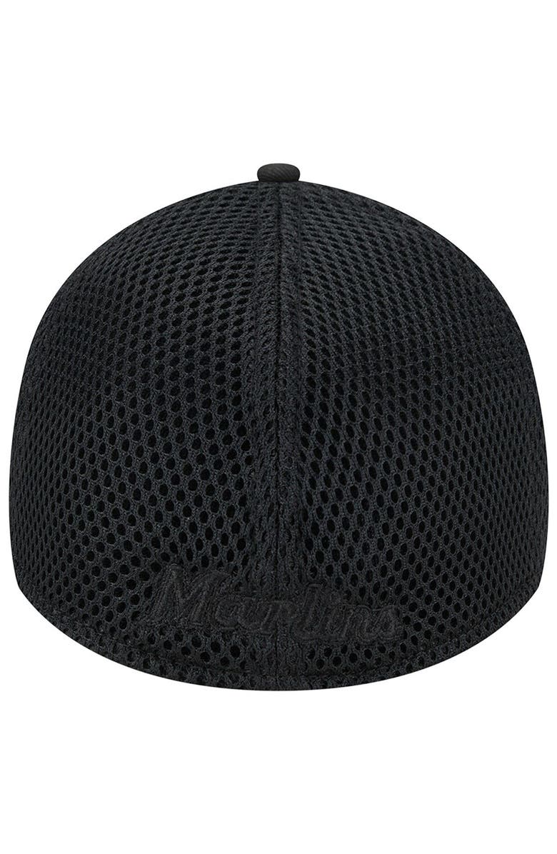 New Era Men's New Era Miami Marlins Black-on-Black Neo Mesh 39THIRTY Flex Hat, Alternate, color, 