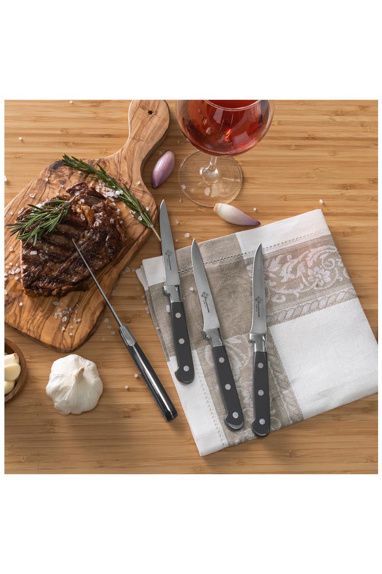 Prince Gastronome 4-Piece Steak Knife Set, Alternate, color, PEWTER