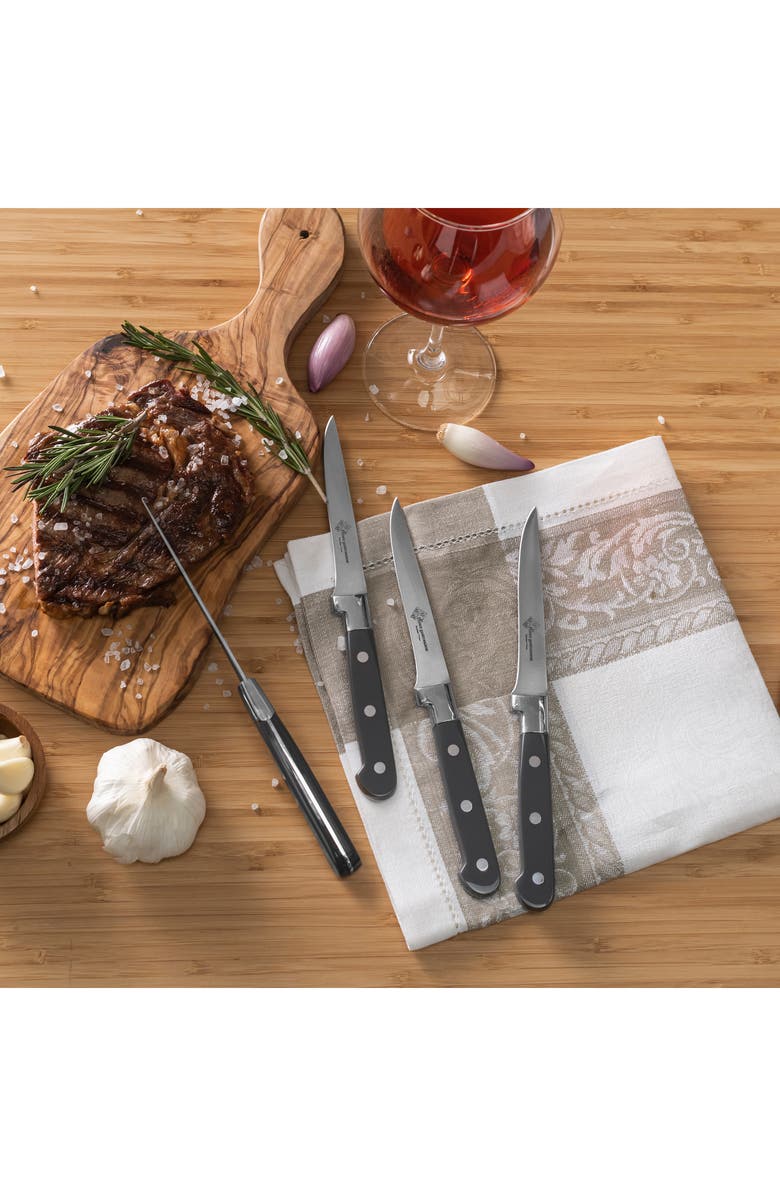 AU NAIN Prince Gastronome 4-Piece Steak Knife Set, Alternate, color, Pewter