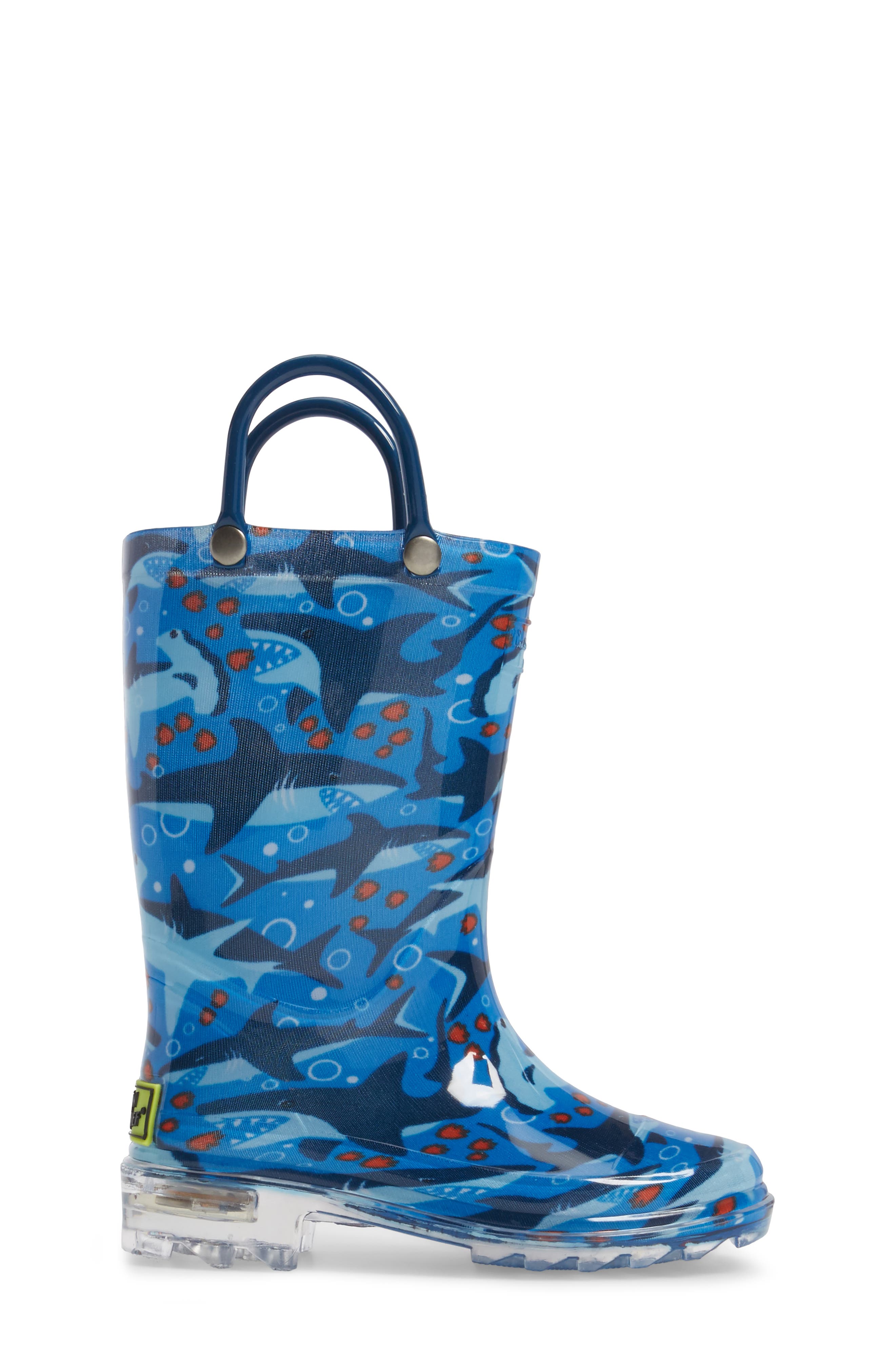 Western Chief Shark Chase Light-Up Rain Boot, Alternate, color, Blue