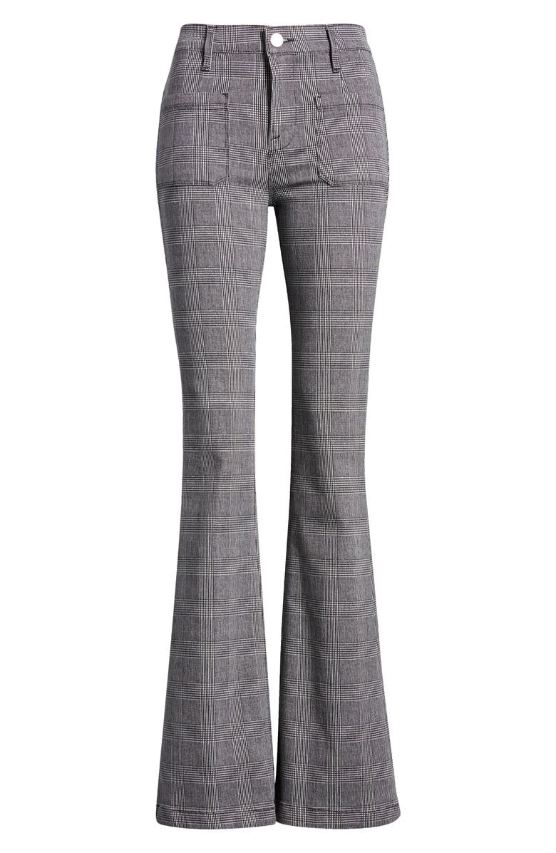 FRAME Plaid High Waist Flare Leg Stretch Jeans, Alternate, color, 