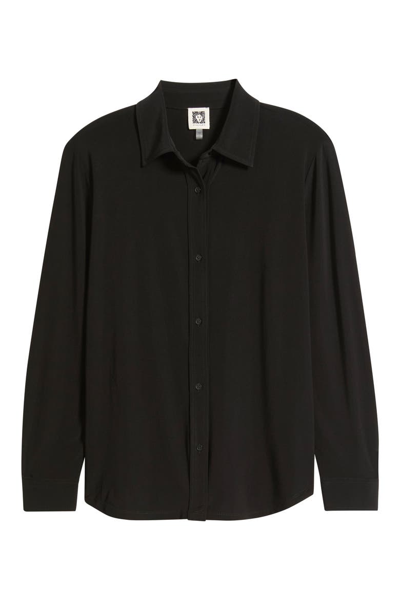 Slim Fit Long Sleeve Knit Shirt, Alternate, color, ANNE BLACK