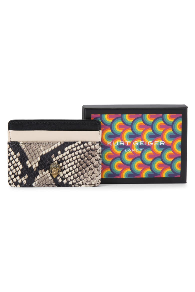 Kensington Leather Card Holder, Alternate, color, BEIGE MULTI