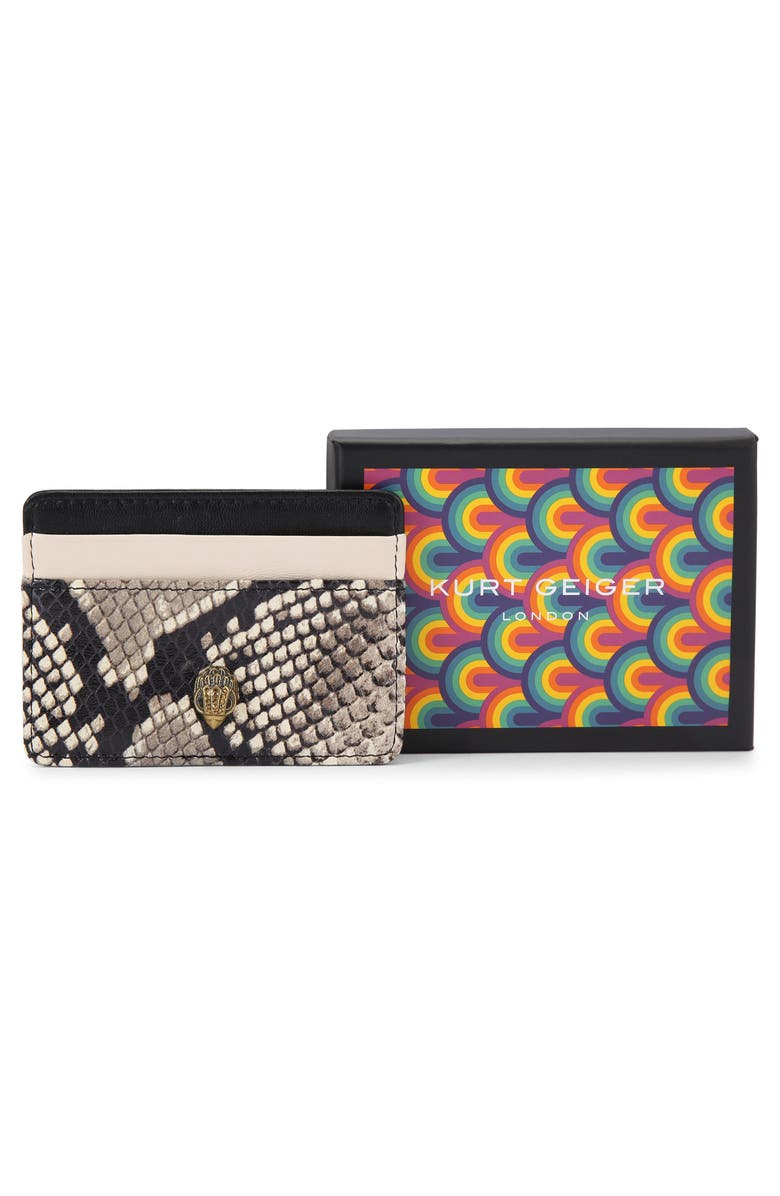Kurt Geiger London Kensington Leather Card Holder, Alternate, color, Beige Multi